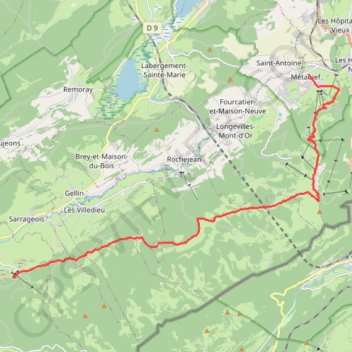 Itinéraire E2B-Métabief-Mouthe (Source du Doubs)_1, distance, dénivelé, altitude, carte, profil, trace GPS