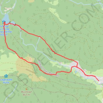 Itinéraire Lacs des Neuweiher, distance, dénivelé, altitude, carte, profil, trace GPS