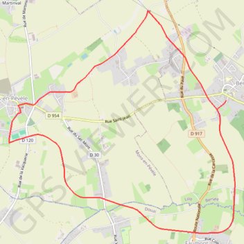 Itinéraire Les arbres de la Pévèle - Bersée, distance, dénivelé, altitude, carte, profil, trace GPS