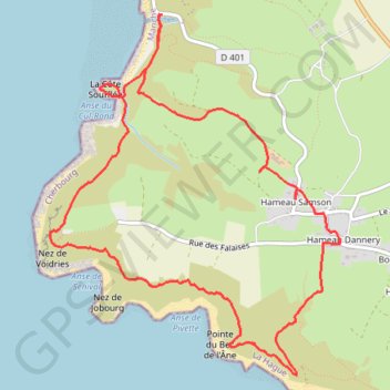 Itinéraire Jobourg (50440), distance, dénivelé, altitude, carte, profil, trace GPS