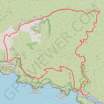 Itinéraire Crête d'estret à Devenson calanque d'en Vau, distance, dénivelé, altitude, carte, profil, trace GPS