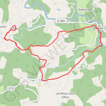 Itinéraire Circuit en Ardèche Riou, Pont de Monépia et Silhac, distance, dénivelé, altitude, carte, profil, trace GPS