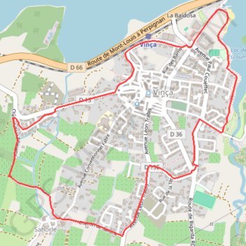 Itinéraire Promenade a vinca, distance, dénivelé, altitude, carte, profil, trace GPS