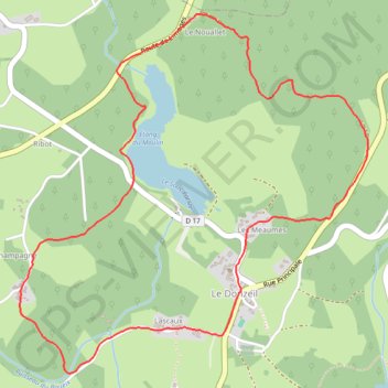 Itinéraire Le Donzeil - L'étang du Moulin, distance, dénivelé, altitude, carte, profil, trace GPS