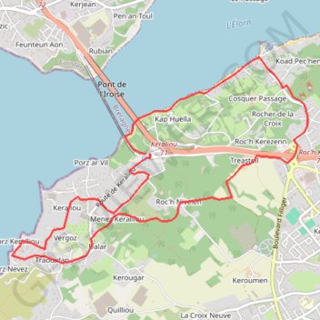 Itinéraire 29-615, distance, dénivelé, altitude, carte, profil, trace GPS