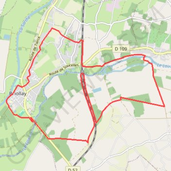 Itinéraire TraceGPS Issued 49 Briollay, distance, dénivelé, altitude, carte, profil, trace GPS