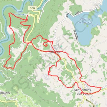 Itinéraire Saint Amans Des Cots : Montézic Vallée De La Truyère, distance, dénivelé, altitude, carte, profil, trace GPS