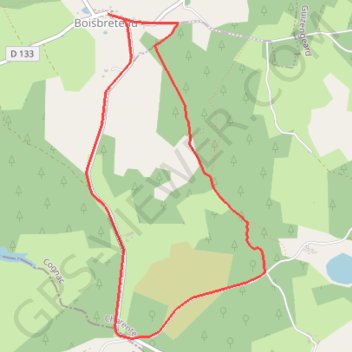 Itinéraire Le circuit des cervidés - Boisbreteau, distance, dénivelé, altitude, carte, profil, trace GPS