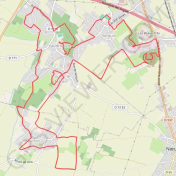 Itinéraire Reco parcours 19km Foulées Valdericourtiennes, distance, dénivelé, altitude, carte, profil, trace GPS