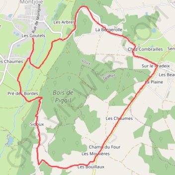 Itinéraire Rando montjoie, distance, dénivelé, altitude, carte, profil, trace GPS