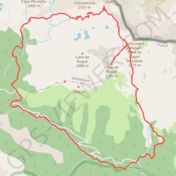 Itinéraire Cime de Rogué par le Valllon des Naucettes, distance, dénivelé, altitude, carte, profil, trace GPS