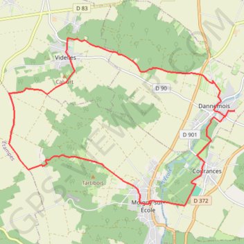 Itinéraire Dannemois - Videlles, distance, dénivelé, altitude, carte, profil, trace GPS