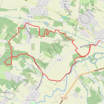 Itinéraire Boucle depuis Saint-Paul-sur-Save, distance, dénivelé, altitude, carte, profil, trace GPS