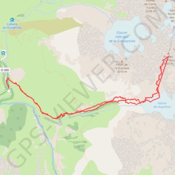 Itinéraire Pic des Aupillous - Coolidge (Ecrins), distance, dénivelé, altitude, carte, profil, trace GPS