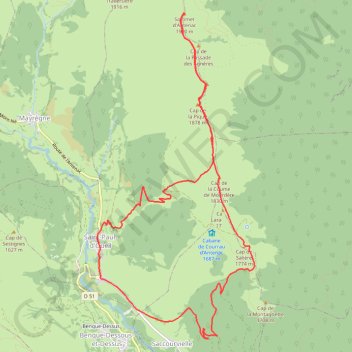 Itinéraire Sommet d'Antenac par le cap des Salières, distance, dénivelé, altitude, carte, profil, trace GPS