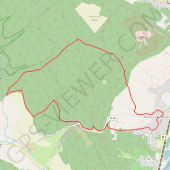 Itinéraire Ancy sur Moselle, distance, dénivelé, altitude, carte, profil, trace GPS