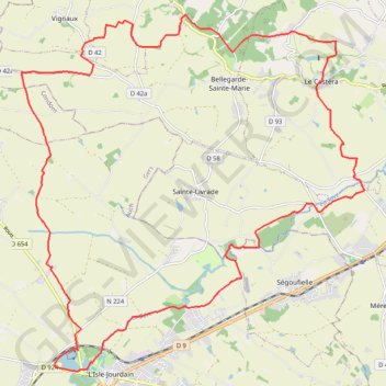 Itinéraire Entre Save et coteaux à L'isle Jourdain, distance, dénivelé, altitude, carte, profil, trace GPS