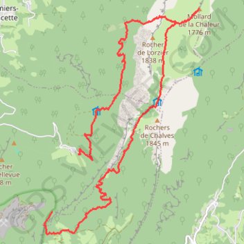 Itinéraire Rochers de Lorzier, distance, dénivelé, altitude, carte, profil, trace GPS