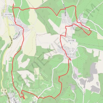 Itinéraire Magny les villers, distance, dénivelé, altitude, carte, profil, trace GPS