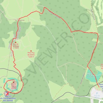 Itinéraire Puy de dome, distance, dénivelé, altitude, carte, profil, trace GPS