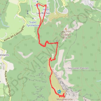 Itinéraire Le Moucherotte, de Saint Nizier, distance, dénivelé, altitude, carte, profil, trace GPS