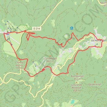 Itinéraire Du Hohwald au Champ du Feu, distance, dénivelé, altitude, carte, profil, trace GPS