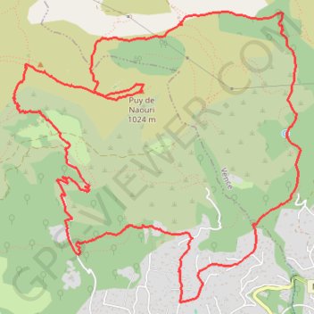 Itinéraire Puy de Naouri, distance, dénivelé, altitude, carte, profil, trace GPS
