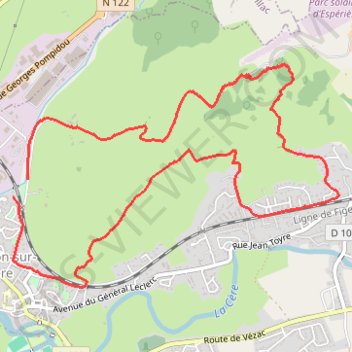 Itinéraire Route du Puy de Vaurs - Arpajon-sur-Cère, distance, dénivelé, altitude, carte, profil, trace GPS