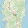 Itinéraire Traversée de la Corse, distance, dénivelé, altitude, carte, profil, trace GPS