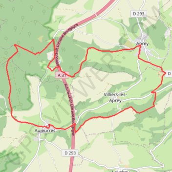 Itinéraire Les Gorges de la Vingeanne - Aujeurres - Aprey, distance, dénivelé, altitude, carte, profil, trace GPS