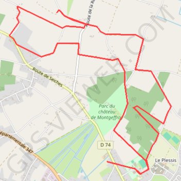 Itinéraire AUTOUR DE MAZE 49, distance, dénivelé, altitude, carte, profil, trace GPS