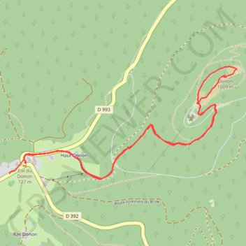 Itinéraire Le Donon, distance, dénivelé, altitude, carte, profil, trace GPS