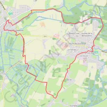 Itinéraire Sortie entre Coulon et Magne, distance, dénivelé, altitude, carte, profil, trace GPS