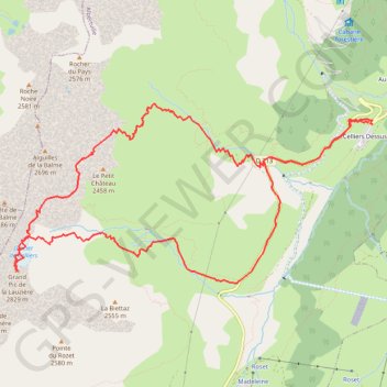 Itinéraire Grand Pic de la Lauzière par le Col des Aiguillons, distance, dénivelé, altitude, carte, profil, trace GPS