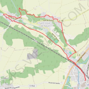 Itinéraire Saint-Loup-de-Naud, distance, dénivelé, altitude, carte, profil, trace GPS