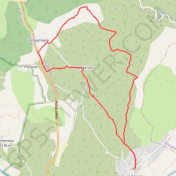 Itinéraire La boucle des Raoux, distance, dénivelé, altitude, carte, profil, trace GPS