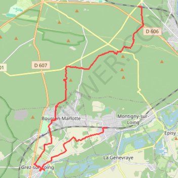 Itinéraire De Thomery à Montigny-sur-Loing, distance, dénivelé, altitude, carte, profil, trace GPS