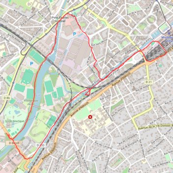 Itinéraire Marche Mulhouse, distance, dénivelé, altitude, carte, profil, trace GPS