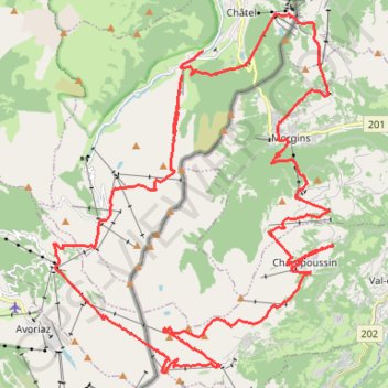 Itinéraire Les Portes du Soleil, distance, dénivelé, altitude, carte, profil, trace GPS