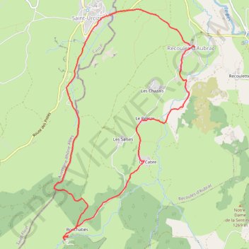 Itinéraire Aubrac autour de Recoules d'Aubrac, distance, dénivelé, altitude, carte, profil, trace GPS