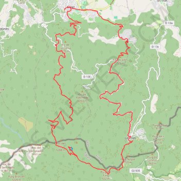 Itinéraire De Céret vers Les Salines par le Coll del Pou de la Neu (Col du Puits de la Neige), distance, dénivelé, altitude, carte, profil, trace GPS