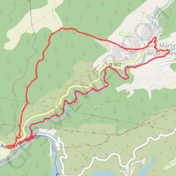Itinéraire Saint Martin de Brôme, distance, dénivelé, altitude, carte, profil, trace GPS