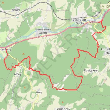 Itinéraire Parcours Jean Sage - Velars-sur-Ouche, distance, dénivelé, altitude, carte, profil, trace GPS