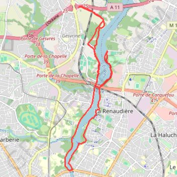 Itinéraire De la Chapelle à Nantes, distance, dénivelé, altitude, carte, profil, trace GPS