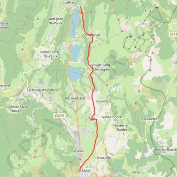 Itinéraire Sur les Pas des Huguenots - La Mure - Laffrey, distance, dénivelé, altitude, carte, profil, trace GPS