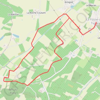Itinéraire La Balade Fosséenne - La Fosse de Tigné, distance, dénivelé, altitude, carte, profil, trace GPS