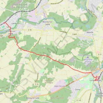 Itinéraire De Janville-sur-Juine à la Ferté-Alais, distance, dénivelé, altitude, carte, profil, trace GPS