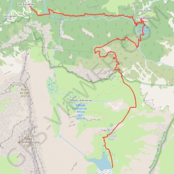 Itinéraire Du lac d'Anterne au Fardelay par le Cirque des Fonds, distance, dénivelé, altitude, carte, profil, trace GPS