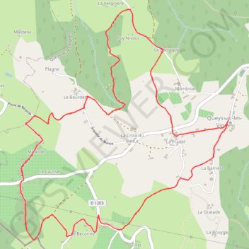 Itinéraire Entre vignes et noyers - Queyssac-les-Vignes, distance, dénivelé, altitude, carte, profil, trace GPS
