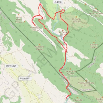 Itinéraire Herrán-Vallegrull, distance, dénivelé, altitude, carte, profil, trace GPS